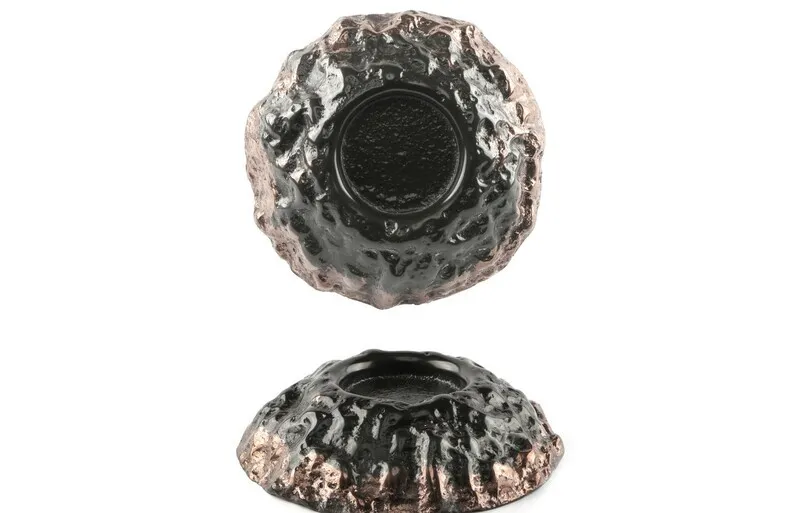 Feng - Volcano Plate 28 cm Black Copper Craters