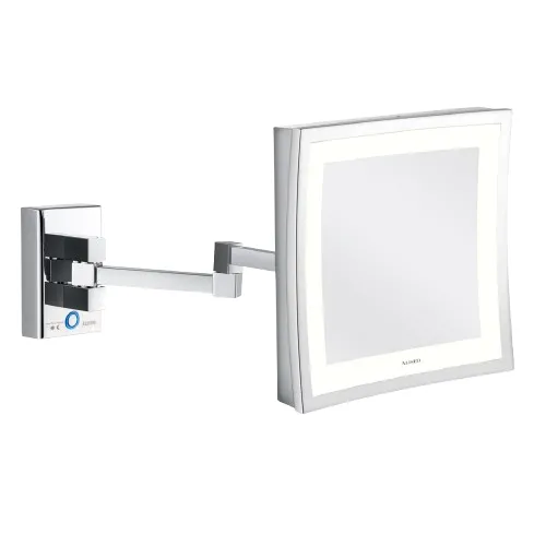 Aliseo - Square illuminated mirror with double arm, LED Cubik T3 215 x 215 mm